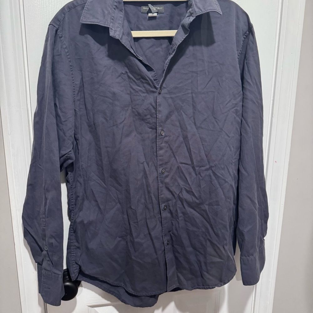 Banana Republic Classic Fit Shirt in Blue Size Large